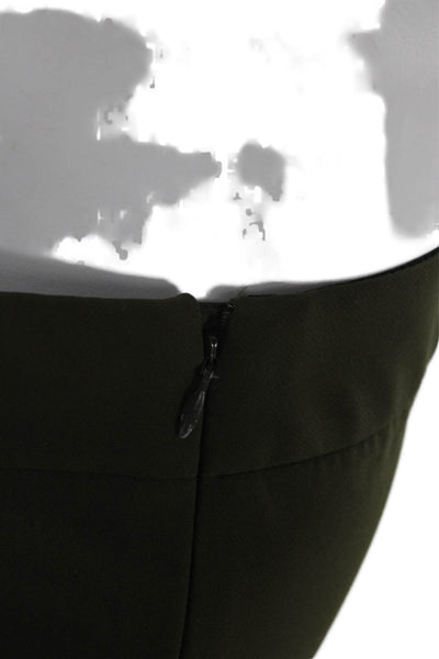 Lafayette 148 New York Women Ankle Dress Pants Green Zip 27in Inseam Size 14