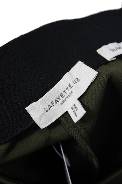 Lafayette 148 New York Women Ankle Dress Pants Green Zip 27in Inseam Size 14