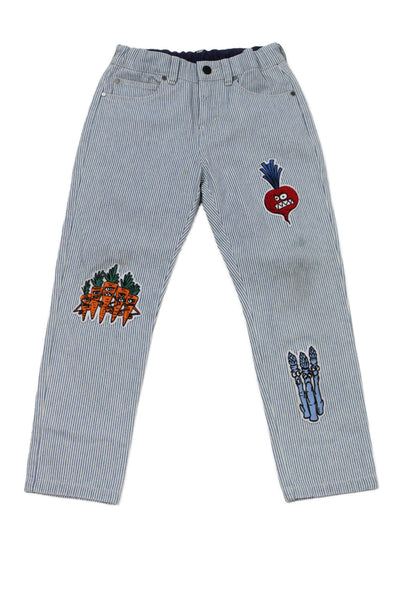 Stella McCartney Kids Unisex Kids Striped Stretch Straight Jeans Blue Size 8