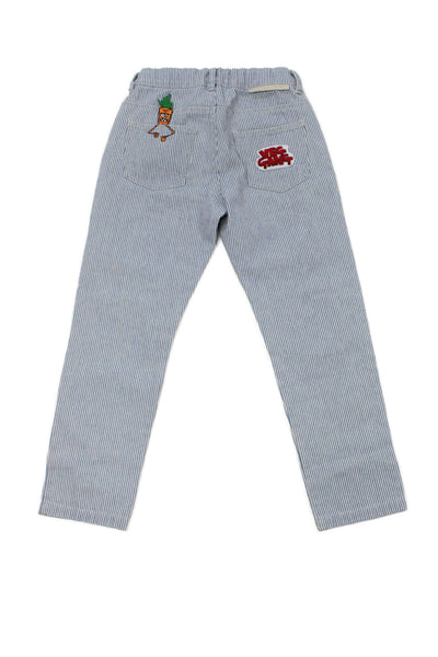 Stella McCartney Kids Unisex Kids Striped Stretch Straight Jeans Blue Size 8