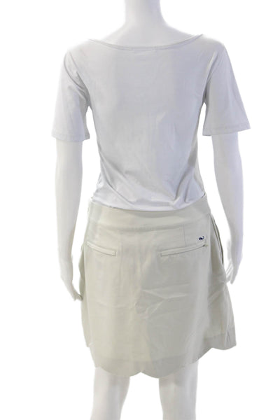 Vineyard Vines Womens Mini Skort Beige Solid Polyester Size 8