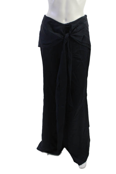 Silvia Tcherassi Womens Maxi Wrap Pants Dark Blue Viscose Size M
