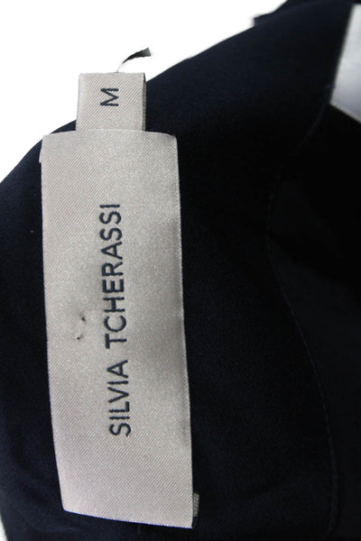 Silvia Tcherassi Womens Maxi Wrap Pants Dark Blue Viscose Size M