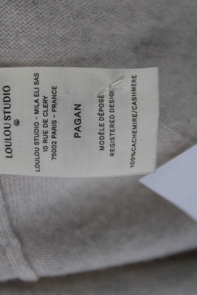 Loulou Studio Unisex Collared Sleeveless Cashmere Vest Beige Designer Size L