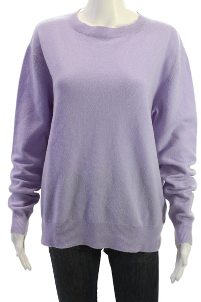 Kirna Zabete Unisex Cashmere Pullover Purple Crew Neck Long Sleeve Size L