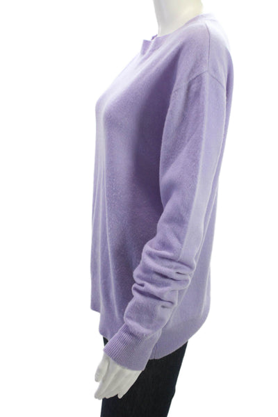 Kirna Zabete Unisex Cashmere Pullover Purple Crew Neck Long Sleeve Size L