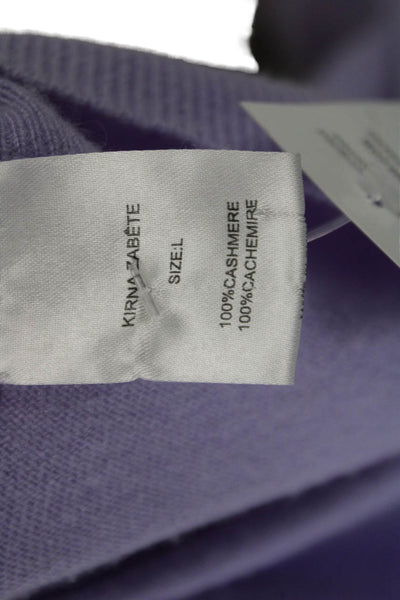 Kirna Zabete Unisex Cashmere Pullover Purple Crew Neck Long Sleeve Size L