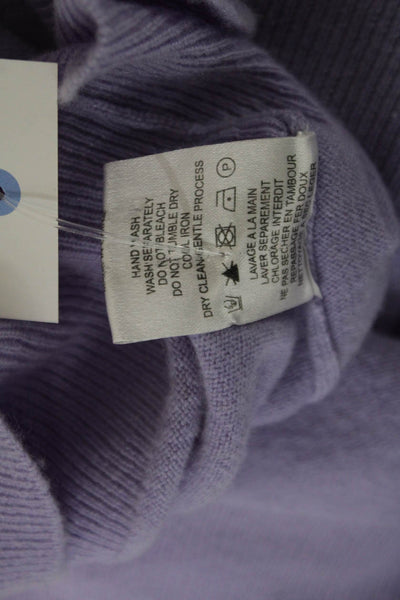 Kirna Zabete Unisex Cashmere Pullover Purple Crew Neck Long Sleeve Size L