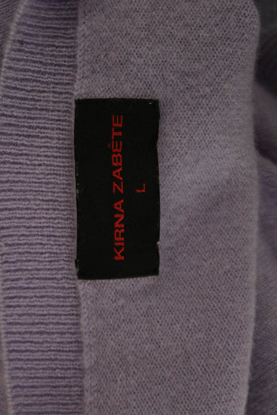 Kirna Zabete Unisex Cashmere Pullover Purple Crew Neck Long Sleeve Size L