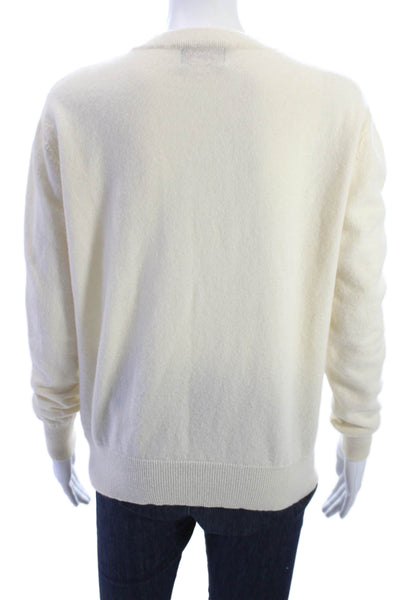 Kirna Zabete Unisex Beige Cashmere Pullover Crewneck Sweater Size M