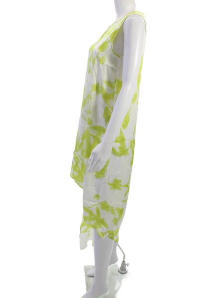 BCBGMAXAZRIA Womens Shift Tank Dress White Floral Mid-Calf Size 2XS