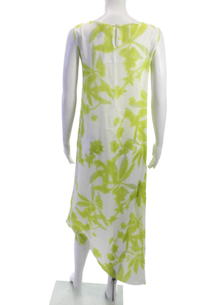 BCBGMAXAZRIA Womens Shift Tank Dress White Floral Mid-Calf Size 2XS