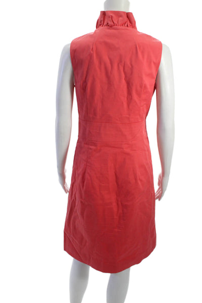 Milly Women Shirt Dress Pink Sleeveless Short Buckle Cotton Size 4