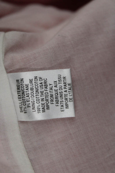 Milly Women Shirt Dress Pink Sleeveless Short Buckle Cotton Size 4