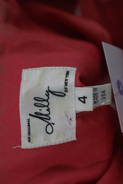 Milly Women Shirt Dress Pink Sleeveless Short Buckle Cotton Size 4