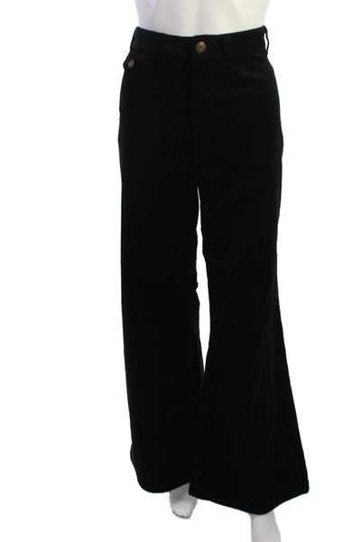 & Other Stories Womens Black Button Front Cotton Pants Size 10