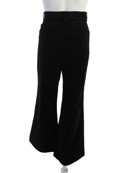 & Other Stories Womens Black Button Front Cotton Pants Size 10