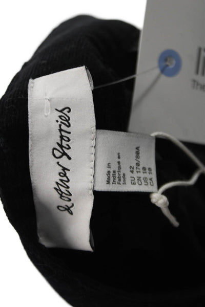 & Other Stories Womens Black Button Front Cotton Pants Size 10