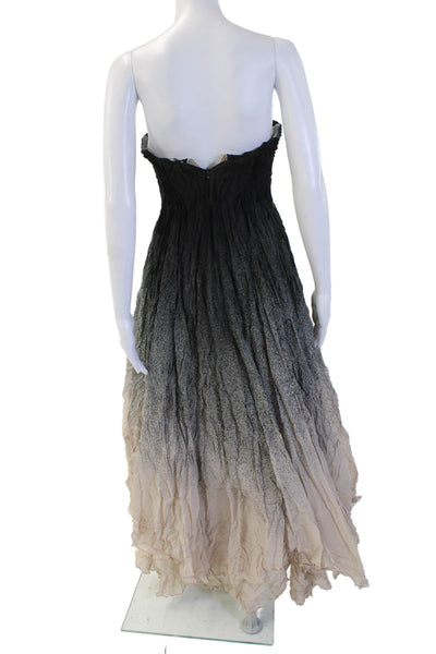 Bibhu Mohapatra Womens Maxi Dress Black Poly Silk Blend Designer Size 4