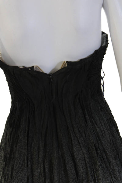 Bibhu Mohapatra Womens Maxi Dress Black Poly Silk Blend Designer Size 4