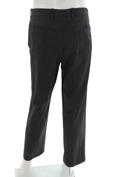 Riviera Mens Dress Pants Dark Gray Wool Blend Button Size 36