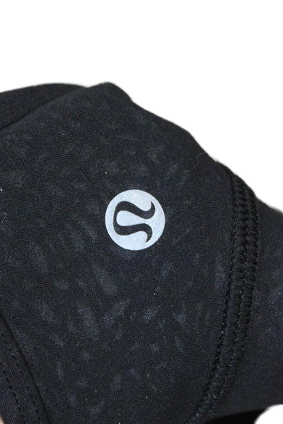 Lululemon Womens Printed Spaghetti Strap Sports Bra Black Size 4