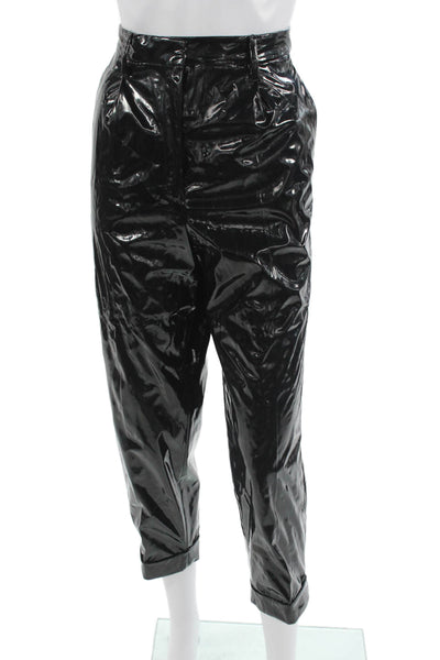 No. 21 Womens Cropped Pants Black Polyester Button Size 44