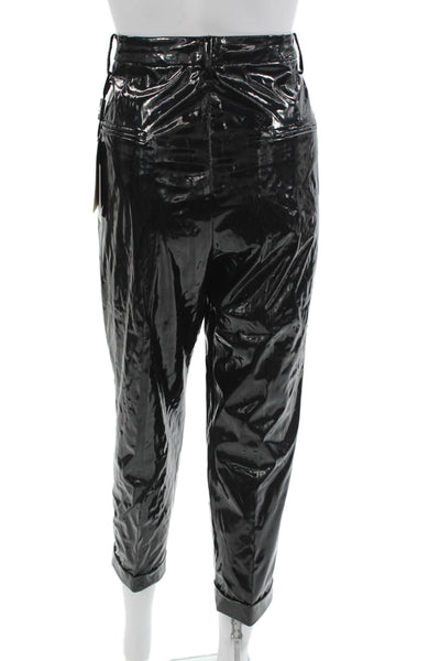 No. 21 Womens Cropped Pants Black Polyester Button Size 44