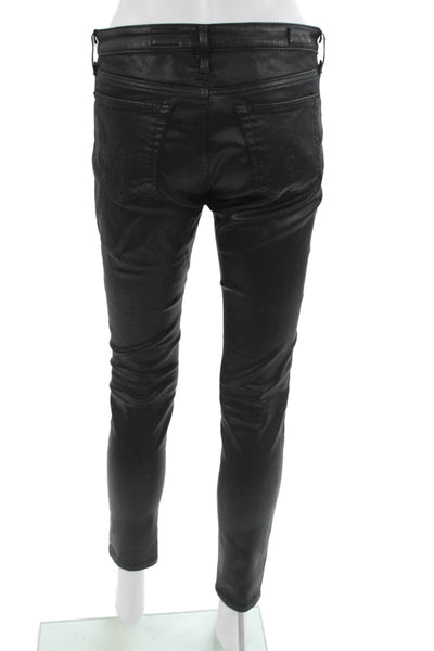 AG Adriano Goldschmied Women Ankle Skinny Black Low Rise Jeans Size 27