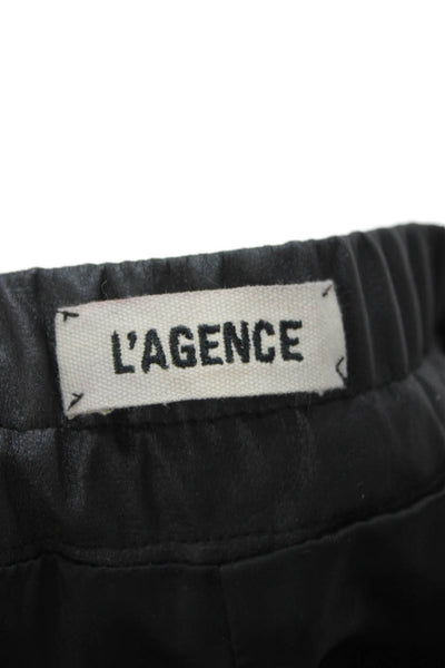 L'Agence Unisex Black Windbreaker Jogger Pants Drawstring Polyurethane Size L