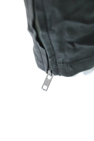 Leith Women Black Leather Biker Jogger Pants Zip Size L