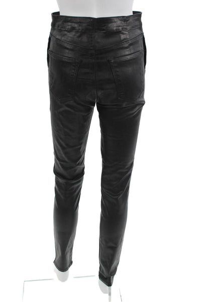 J Brand Womens Biker Jeggings Black Button Size 27