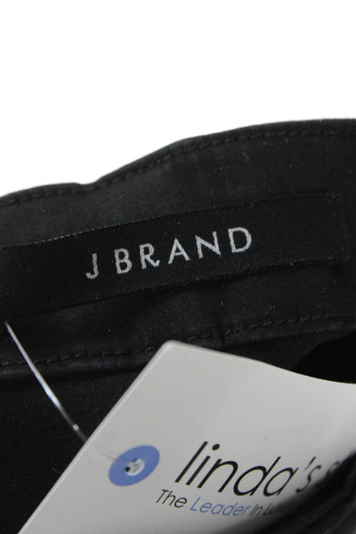 J Brand Womens Biker Jeggings Black Button Size 27