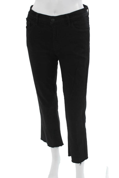 J Brand Women Cropped Skinny Jeans Black Low Rise Button Size 27