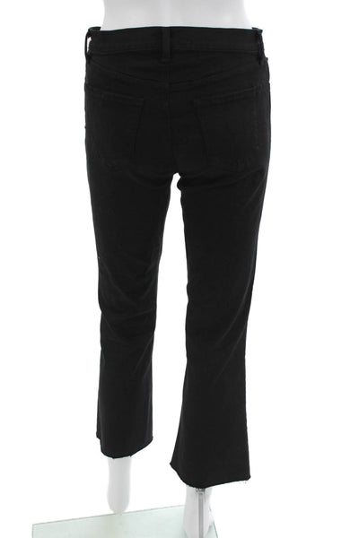 J Brand Women Cropped Skinny Jeans Black Low Rise Button Size 27