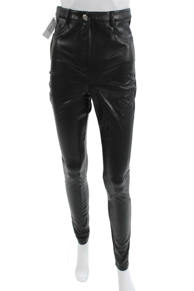Wilfred Free Womens Black Biker Jegging Pants Button 100% Nylon Size 6