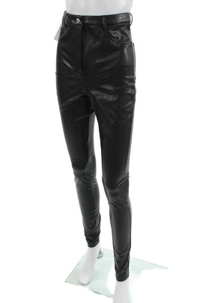 Wilfred Free Womens Black Biker Jegging Pants Button 100% Nylon Size 6