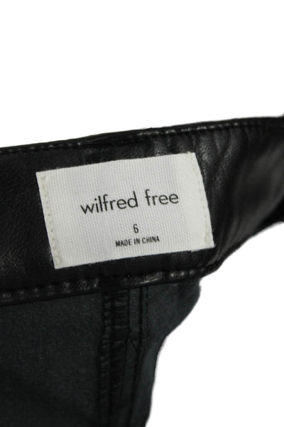Wilfred Free Womens Black Biker Jegging Pants Button 100% Nylon Size 6