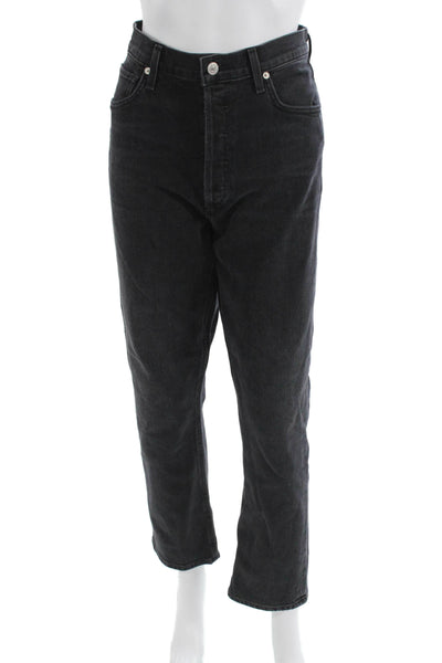 Citizens of Humanity Unisex Cropped Straight Jeans Gray High-Rise Size 28