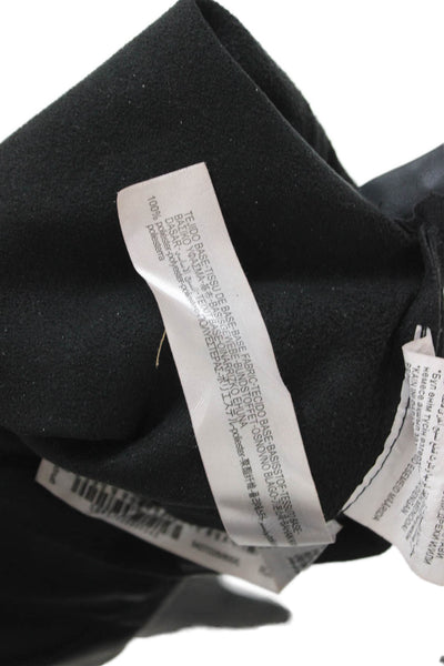 Zara Womens Ankle Cropped Biker Pants Black Polyurethane Zip Size L