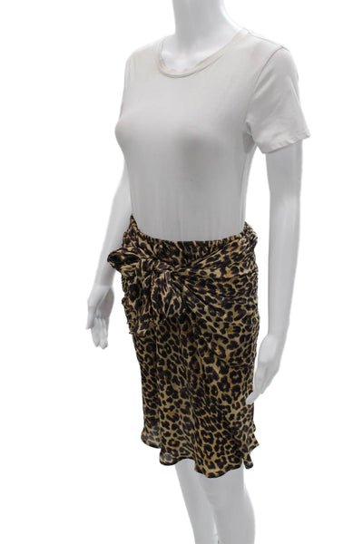 Mes Demoiselles Women Wrap Animal Print Beige Skirt Size 38