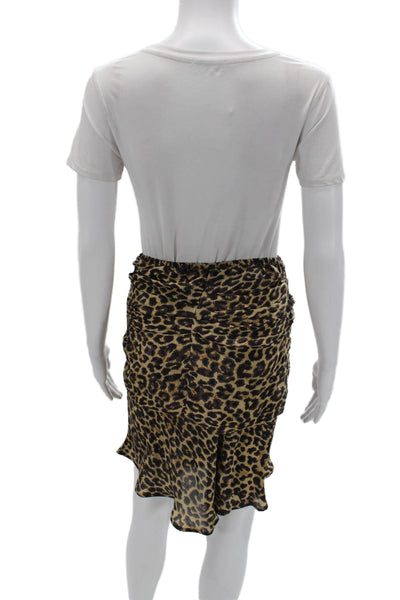 Mes Demoiselles Women Wrap Animal Print Beige Skirt Size 38