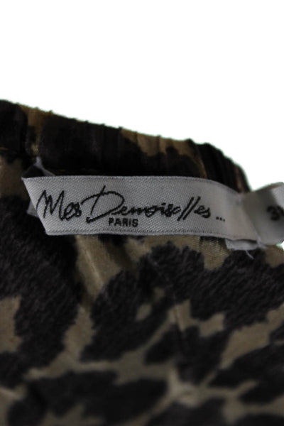 Mes Demoiselles Women Wrap Animal Print Beige Skirt Size 38