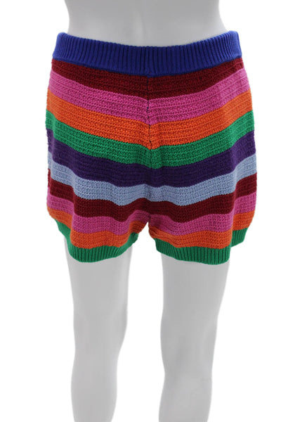 Zara Unisex Striped Blue Cotton Shorts Size L
