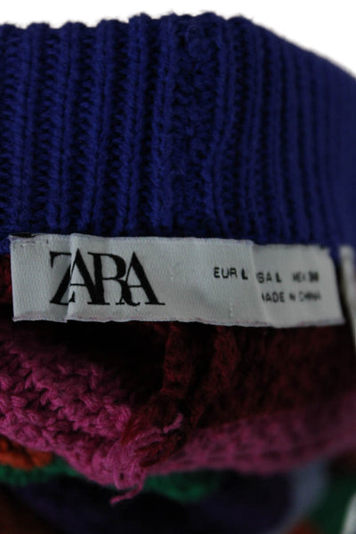 Zara Unisex Striped Blue Cotton Shorts Size L