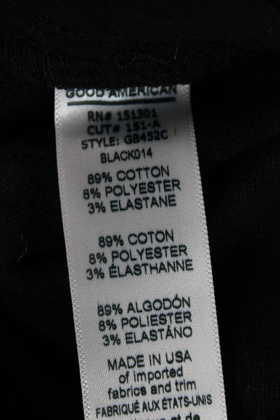 Good American Unisex Bermuda Shorts Black Button Size 27