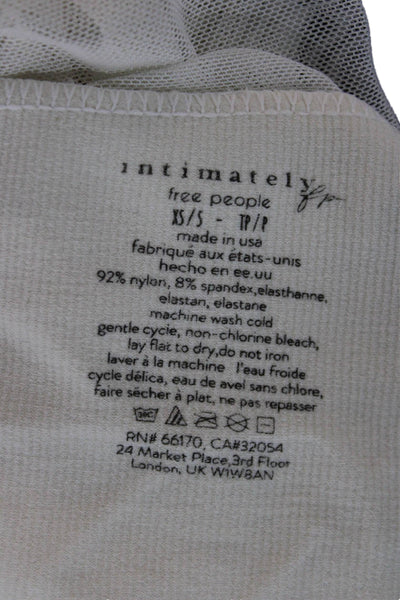 Intimately Free People Women White Mock Neck Long Sleeve Top Boho Size XS