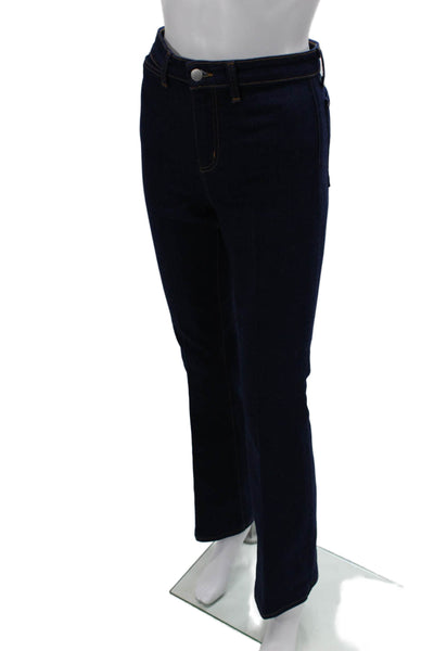 L Agence Women Dark Blue Straight Jeans High Rise 31 Inseam Size 26