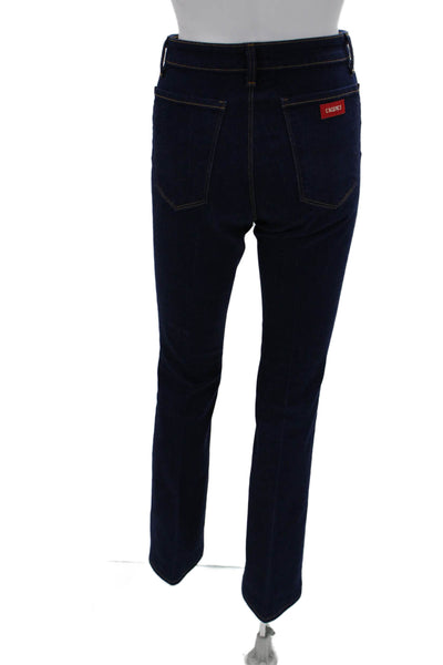 L Agence Women Dark Blue Straight Jeans High Rise 31 Inseam Size 26