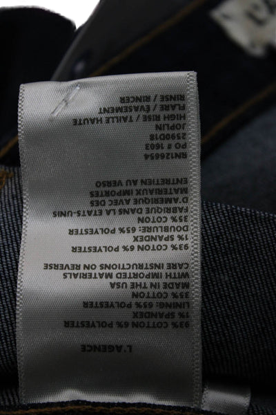L Agence Women Dark Blue Straight Jeans High Rise 31 Inseam Size 26